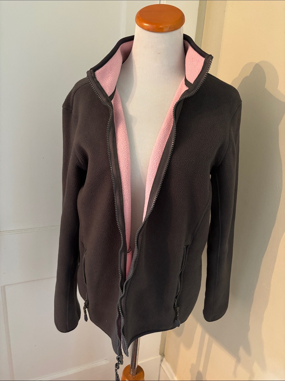 Women’s Fleece Jacket - Pink & Charcoal